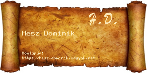 Hesz Dominik névjegykártya